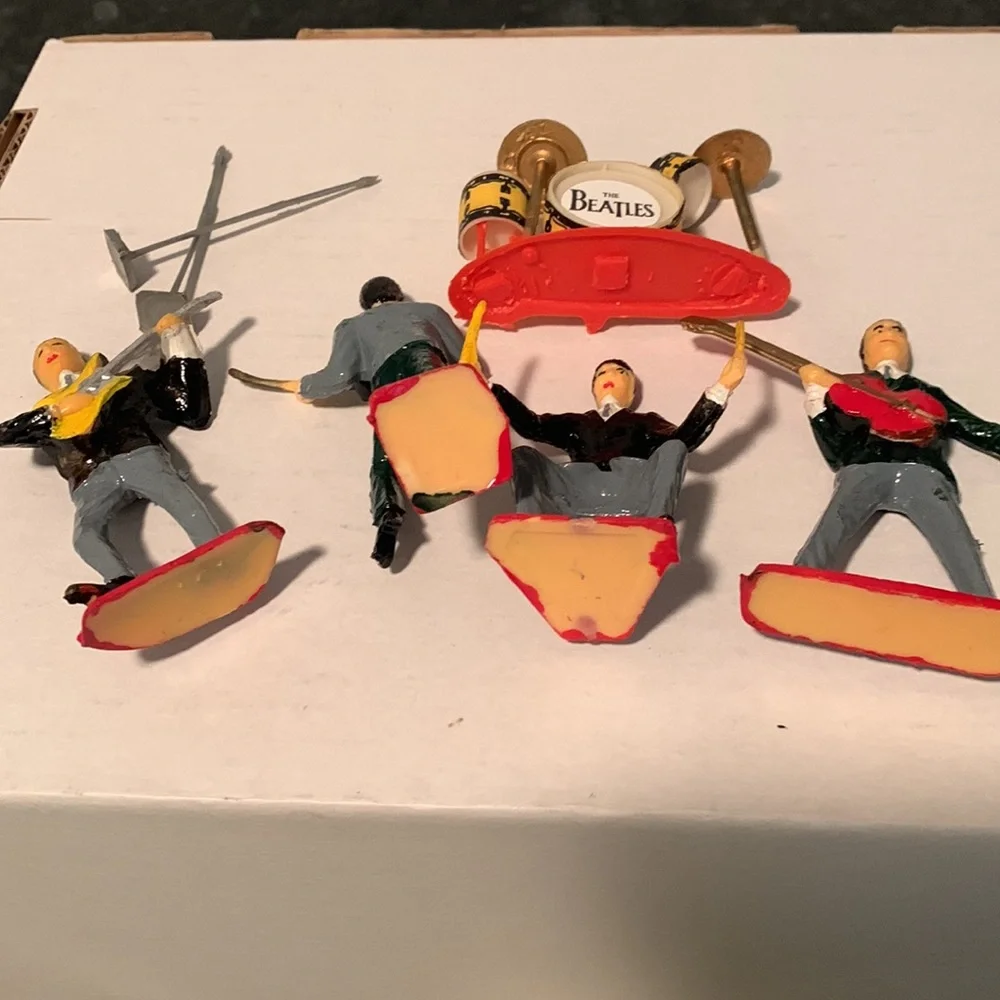 60’s Vintage BEATLES Plastic Cake Toppers/figures